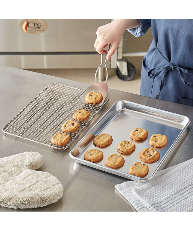 Bộ khay nướng nhôm viền dây thép 19 gauge 24 x 33 cm kèm vỉ làm nguội có chân Choice 1/4 khổ