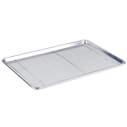 Bộ khay nướng nhôm viền dây thép 19 gauge 46 x 66 cm kèm vỉ làm nguội có chân Choice nguyên khổ