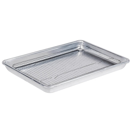Bộ khay nướng nhôm viền dây thép 19 gauge 24 x 33 cm kèm vỉ làm nguội có chân Choice 1/4 khổ