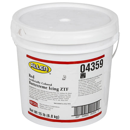 Kem trang trí bánh Buttrcreme đỏ Rich's 15 lb (6,8 kg) - Xô