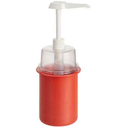Bộ bình phân phối gia vị Steril-Sil màu đỏ 890 ml kèm vòi bơm 30 ml và nắp vòm