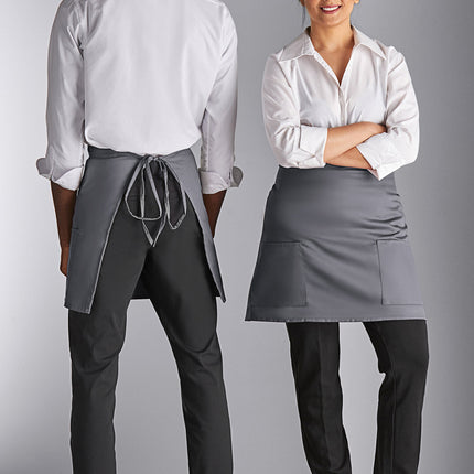 Tạp dề nửa bistro 2 túi pha polyester-cotton màu xám Choice