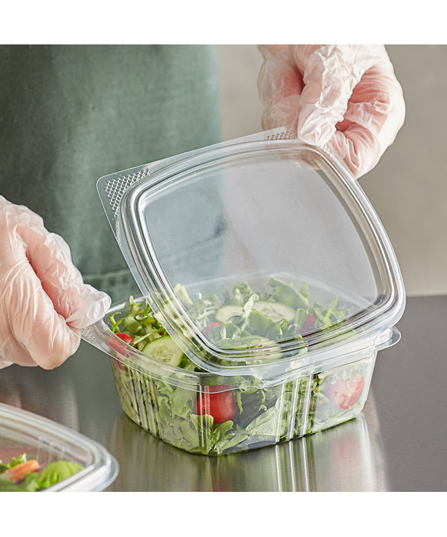 Choice Hộp Đựng Deli Nắp Bản Lề Nhựa RPET Tái Chế Trong Suốt 12 oz 200 Cái/Thùng