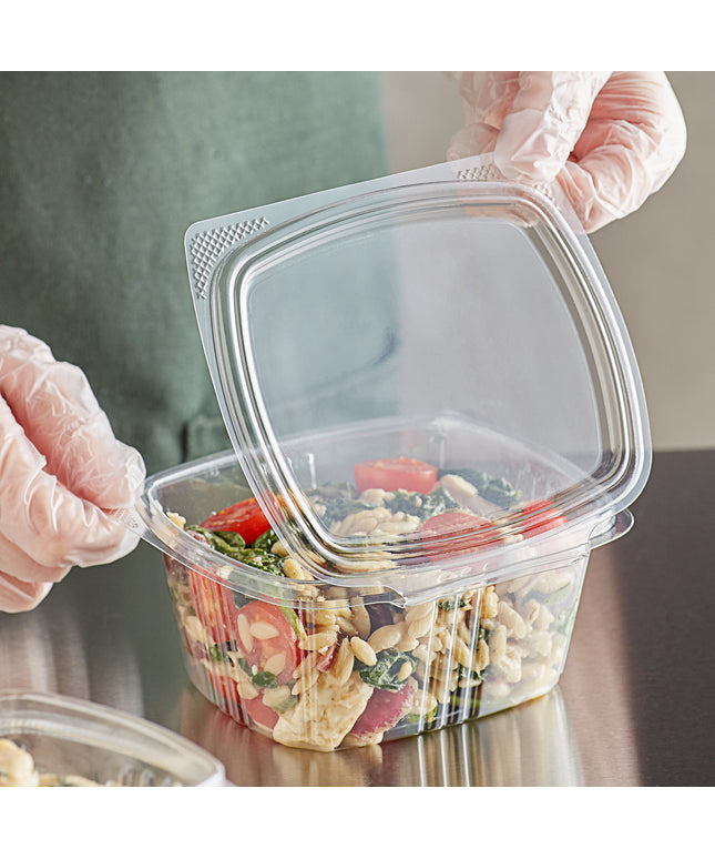 Choice Hộp Đựng Deli Nắp Bản Lề Nhựa RPET Tái Chế Trong Suốt 16 oz 200 Cái/Thùng