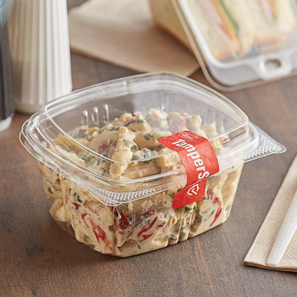 Choice Hộp Đựng Deli Nắp Gập Cao 16 oz Nhựa PET Tái Chế Trong Suốt - 200/Thùng