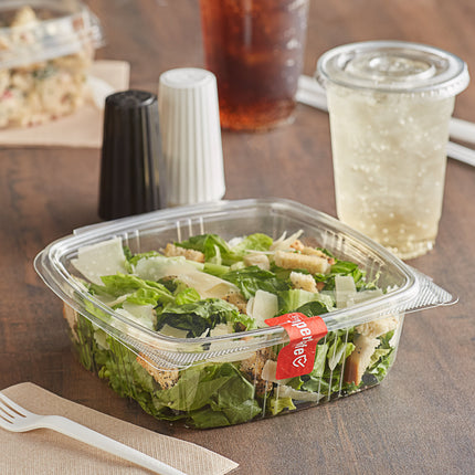 Choice Hộp Đựng Đồ Ăn Mang Đi Nắp Bản Lề Nhựa RPET Tái Chế 48 oz Trong Suốt 200/Case