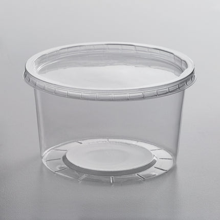 Choice Bộ Combo Hộp Đựng Đồ Ăn Mang Đi Tròn Kèm Nắp 16 oz Trong Mờ Tùy Chỉnh Dùng Được Lò Vi Sóng 250/Case