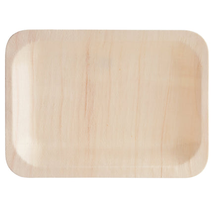 Đĩa gỗ chữ nhật phân hủy EcoChoice 19 x 14 cm - Gói 25 cái
