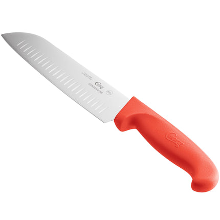 Dao Santoku Choice 18 cm lưỡi rãnh Granton tay cầm đỏ