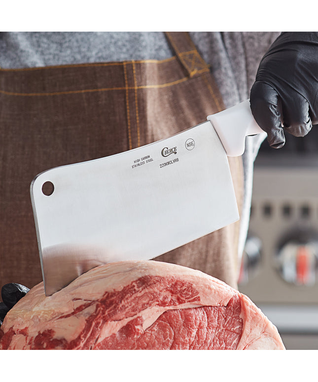 Dao chặt thịt thép không gỉ Choice cán trắng 20 cm