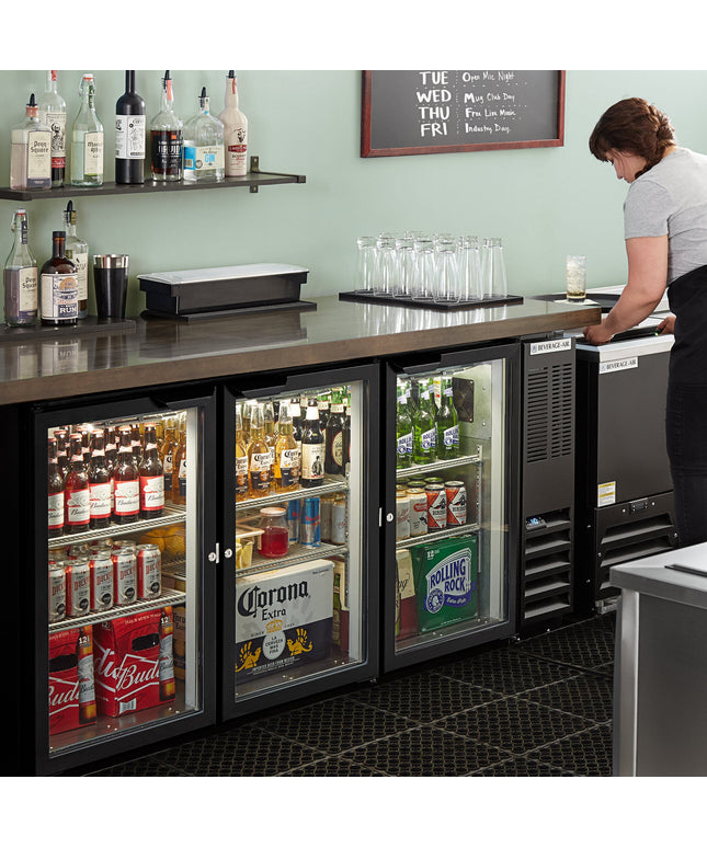Tủ mát quầy bar Beverage-Air BB72HC-1-G-B 183 cm cửa kính màu đen chiều cao dưới quầy