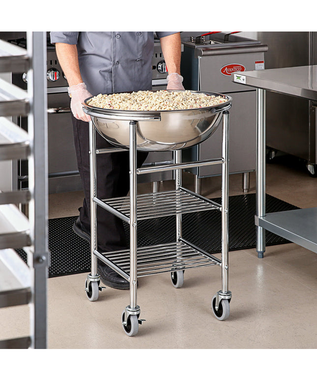 Tô trộn thép không gỉ loại tiêu chuẩn kèm chân đế bánh xe khóa Choice 28,4 lít