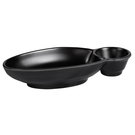 Khay melamine 2 ngăn Elite Global Solutions JWC1408 Zen 25 x 14 cm - Màu đen, Thùng 6 cái