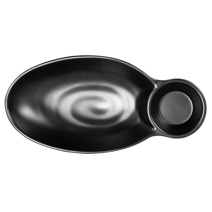 Khay melamine 2 ngăn Elite Global Solutions JWC1408 Zen 25 x 14 cm - Màu đen, Thùng 6 cái