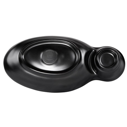 Khay melamine 2 ngăn Elite Global Solutions JWC1408 Zen 25 x 14 cm - Màu đen, Thùng 6 cái