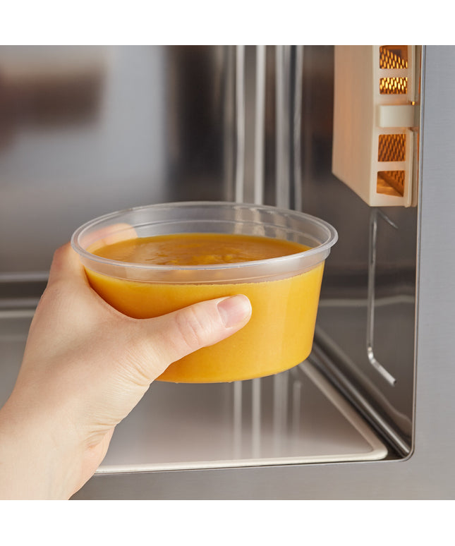 Choice Hộp Đựng Đồ Ăn Mang Đi Tròn 12 oz Trong Mờ Tùy Chỉnh Dùng Được Lò Vi Sóng 500/Case