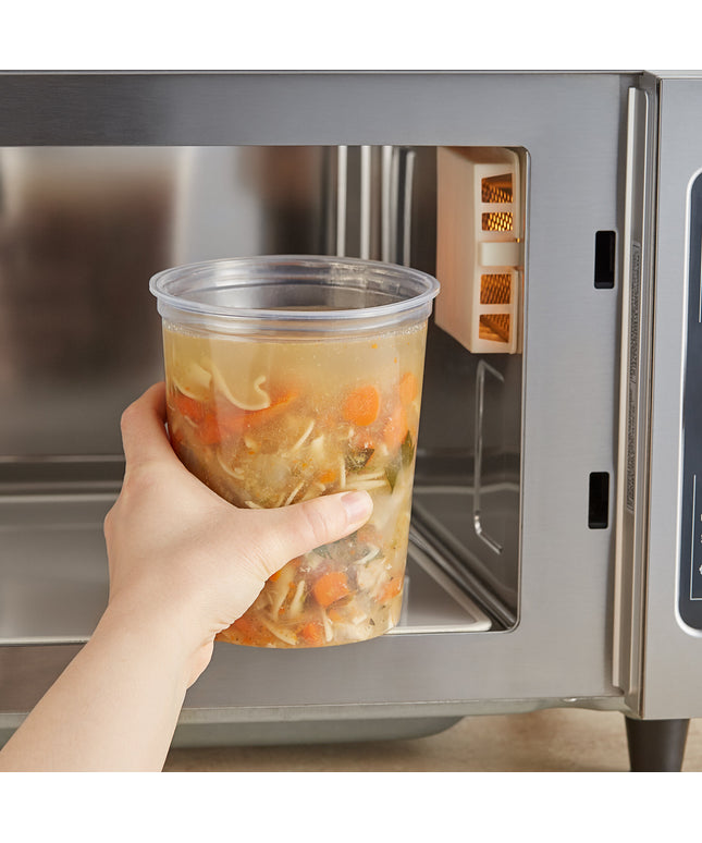 Choice Hộp Đựng Đồ Ăn Deli Tròn Trong Mờ Dùng Được Lò Vi Sóng In Tùy Chỉnh 32 oz - 500/Thùng