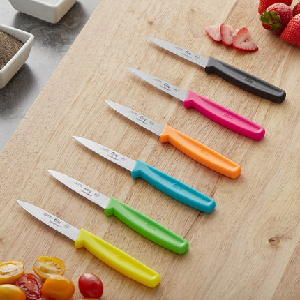 Dao gọt lưỡi trơn Choice 8,3 cm cán hồng neon