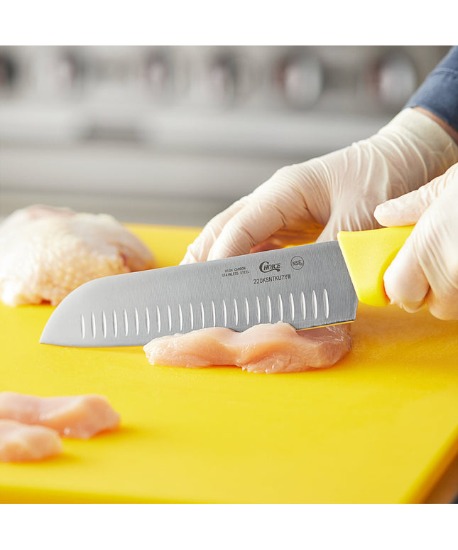 Dao Santoku Choice 18 cm lưỡi rãnh Granton cán vàng
