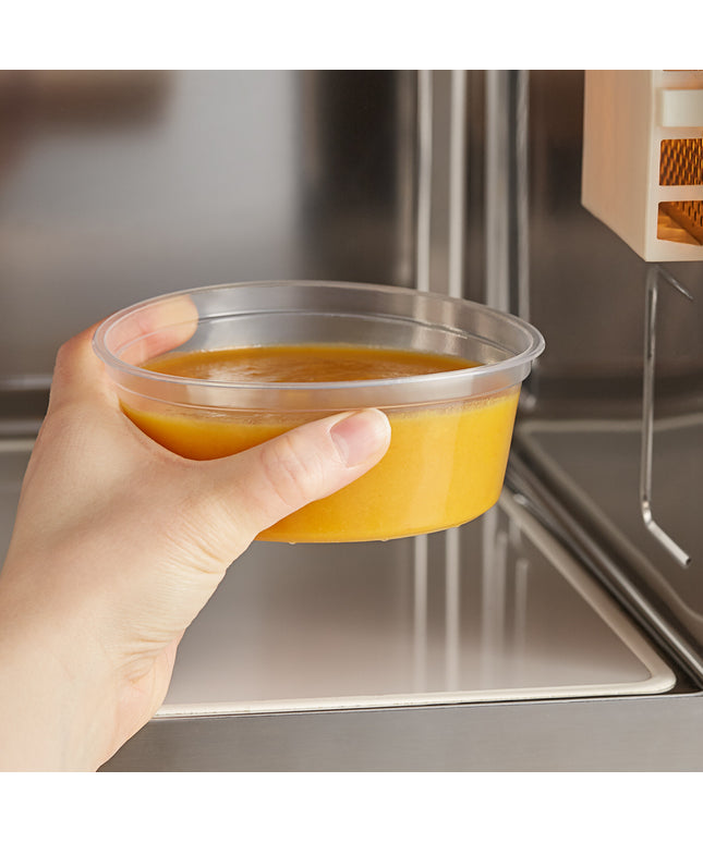 Choice Hộp Đựng Đồ Ăn Deli Tròn Trong Mờ Dùng Được Lò Vi Sóng In Tùy Chỉnh 8 oz - 500/Thùng