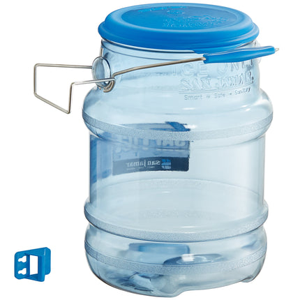 Xô vận chuyển đá nhựa polycarbonate kèm nắp và giá treo San Jamar Shorty Saf-T-Ice 19 lít