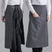 Tạp dề bistro 1 túi họa tiết kẻ sọc phấn pha polyester-cotton màu trắng Choice