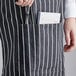 Tạp dề bistro 1 túi họa tiết kẻ sọc phấn pha polyester-cotton màu trắng Choice