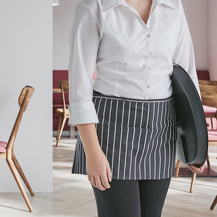 Tạp dề nửa eo 3 túi họa tiết kẻ sọc phấn pha polyester-cotton màu trắng Choice 30,5 x 66,0 cm