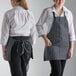 Tạp dề yếm 3 túi họa tiết kẻ sọc phấn pha polyester-cotton màu trắng Choice