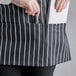 Tạp dề yếm 3 túi họa tiết kẻ sọc phấn pha polyester-cotton màu trắng Choice