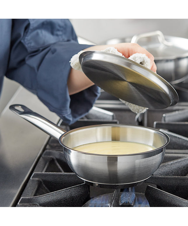 Chảo nấu sốt saucier / nồi đun bơ thép không gỉ Vigor SS1 Series 0,95 lít