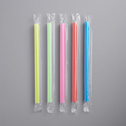 Ống hút Choice 21,6 cm cỡ khổng lồ Neon bọc lẻ - 400/Bag