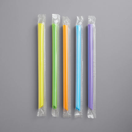 Ống hút boba đầu nhọn bọc riêng Choice 23 cm màu neon cực lớn - Gói 400 cái