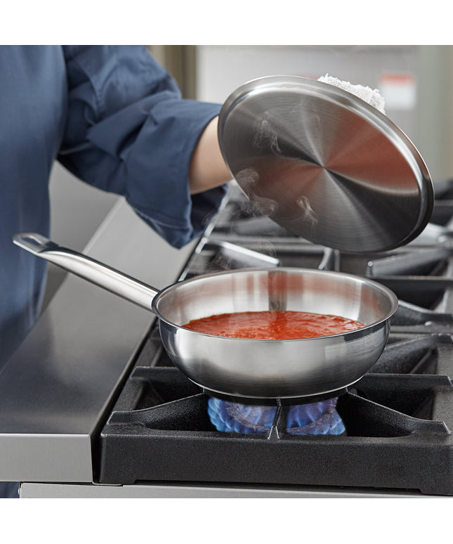 Chảo nấu sốt saucier thép không gỉ đáy nhôm Vigor SS1 Series 1,9 lít, kèm nắp