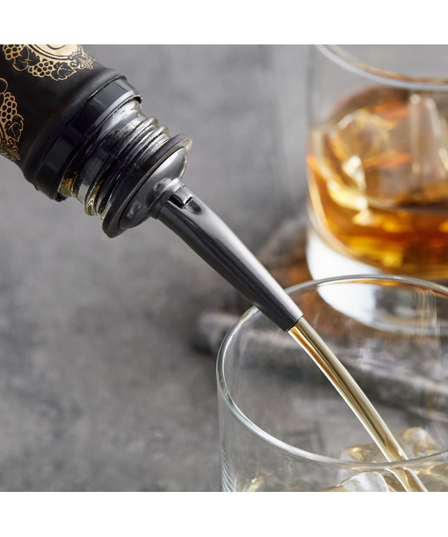 Vòi rót rượu American Metalcraft TPRB màu đen đầu vòi thuôn không vòng cổ - Gói 12 cái