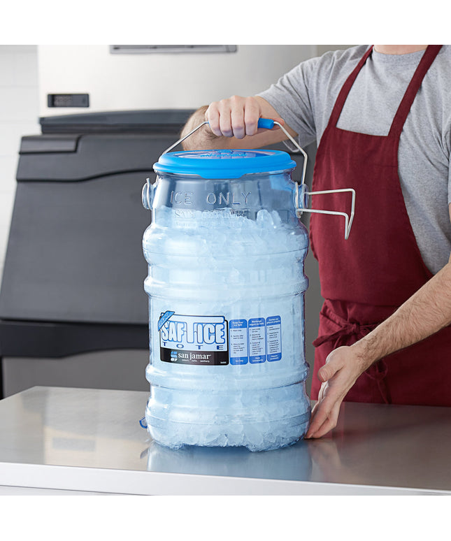 Xô đá polycarbonate San Jamar Saf-T-Ice 23 lít có nắp và giá treo