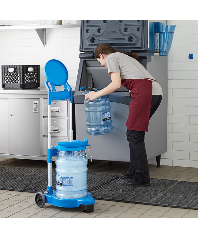Bộ vận chuyển đá polycarbonate San Jamar Saf-T-Ice 23 kg gồm 2 thùng đá và xe đẩy