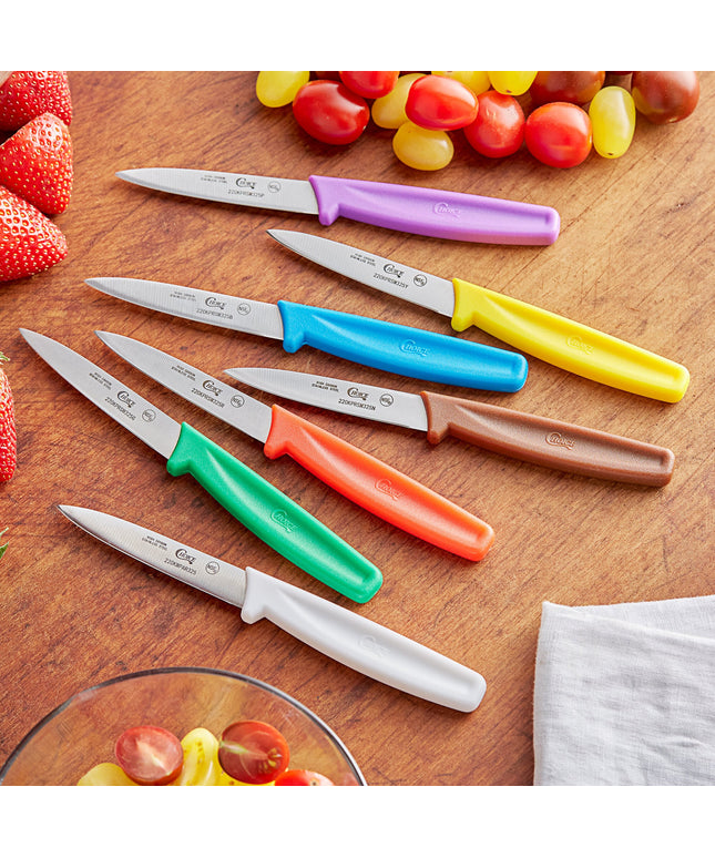 Dao gọt lưỡi trơn Choice 8,3 cm cán màu - Gói 7 cái