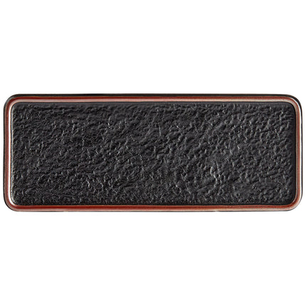 Đĩa sứ chữ nhật phẳng Acopa Heika 29 x 11 cm màu đen mờ nhám - Thùng 12 cái