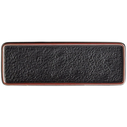 Đĩa phẳng gốm nhám Acopa Heika 31,4 x 11,4 cm đen mờ chữ nhật - Thùng 12 cái