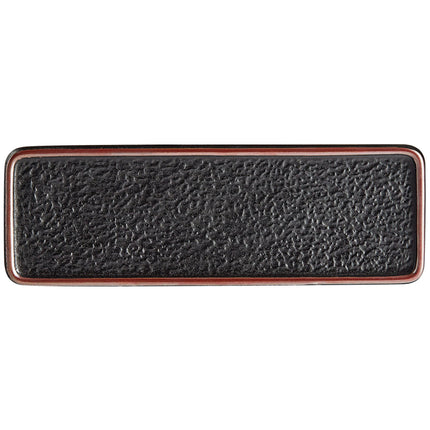 Đĩa chữ nhật phẳng sứ mờ đen vân Acopa Heika 33,5 x 11,4 cm - Thùng 12 cái