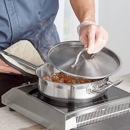 Chảo sauté thép không gỉ đáy nhôm Vigor SS1 Series 2,8 lít có nắp và tay cầm phụ