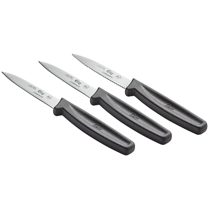 Bộ dao gọt Choice 8,3 cm gồm 1 lưỡi răng cưa và 2 lưỡi trơn cán đen