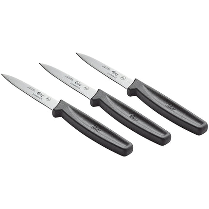 Dao gọt lưỡi trơn Choice 8,3 cm cán đen - Gói 3 cái