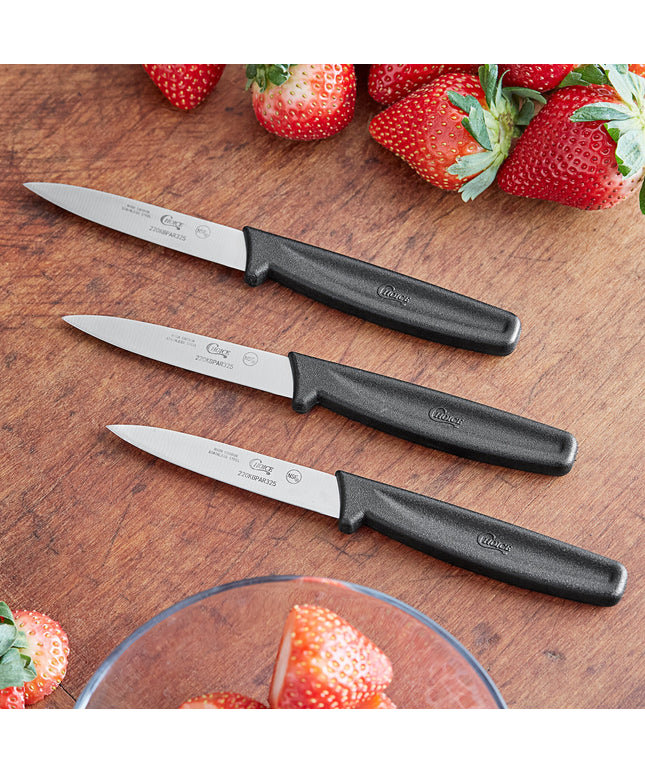 Dao gọt lưỡi trơn Choice 8,3 cm cán đen - Gói 3 cái