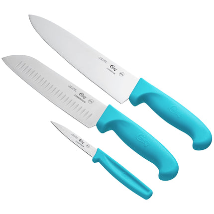 Bộ dao Choice 3 món cán xanh dương neon