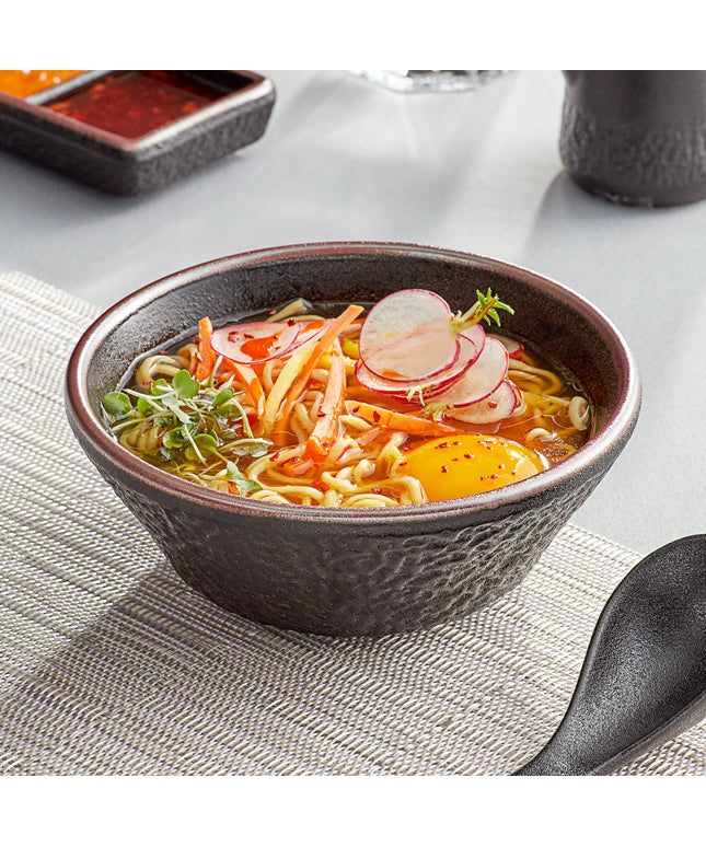 Tô gốm sứ Acopa Heika vân nhám đen 473 ml - Thùng 12 cái