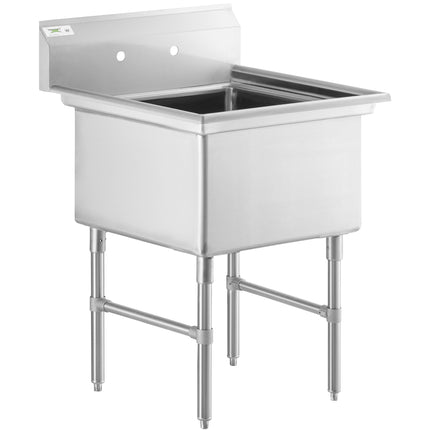 Bồn rửa công nghiệp một ngăn Regency chân thép không gỉ giằng chéo 74 cm