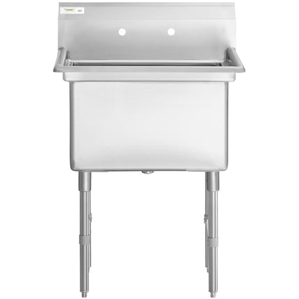Bồn rửa công nghiệp một ngăn Regency chân thép không gỉ giằng chéo 74 cm