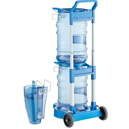 Bộ vận chuyển đá polycarbonate San Jamar Saf-T-Ice 23 kg gồm 2 thùng đá và xe đẩy
